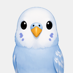 口を閉じたインコ